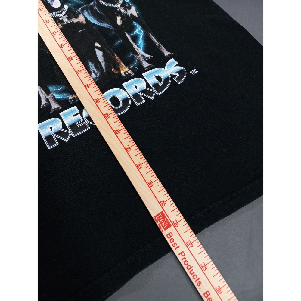 Death Row Records Mens Graphic T-Shirt Black Doberman Lightning Size Small - Picture 3 of 5